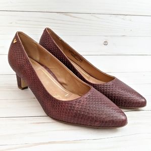 Vionic Madison Mia Merlot Snake Heels